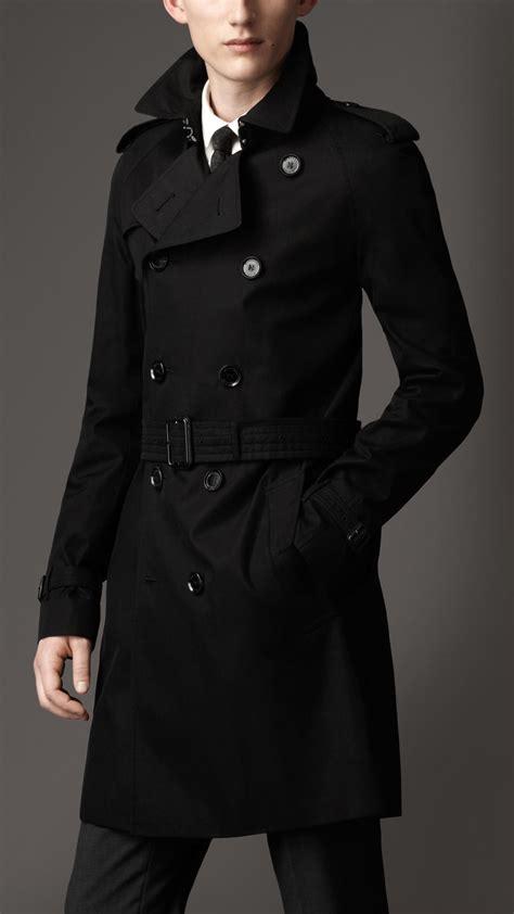 black burberry trench coat mens|burberry gabardine trench coats men's.